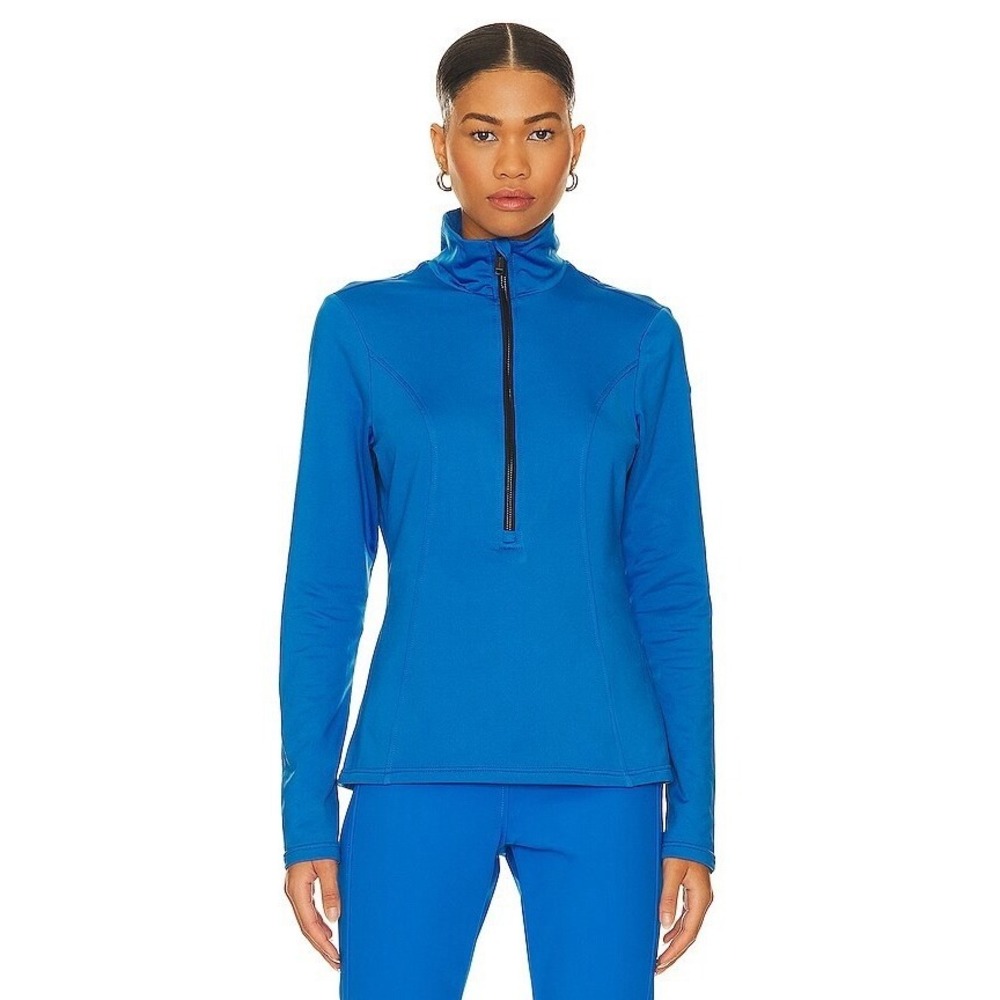 Goldbergh Serena Ski Pulley Electric Blue Half Zip Luxury Ski Base Layer L NWOT - Picture 2 of 9